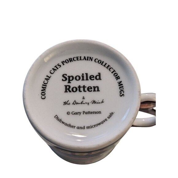 Danbury Mint Gary Patterson Comical Cats Porcelain Mug Spoiled Rotten Gift - Picture 6 of 7